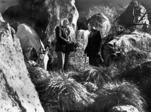 Canada Lee (right), Charles Carson (left), on-set of the film, "Cry, The Beloved Country", United