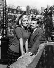 Austrian actor Karheinz Bohm with his wife Gudula  Blau, a publicity portrait in Paris, France,