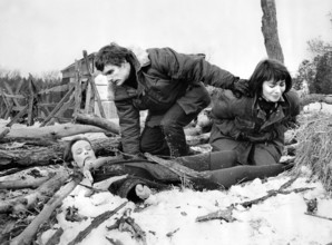Sandy Dennis, Keir Dullea, Anne Heywood, on-set of the film, "The Fox", Warner Bros.-Seven Arts,