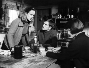 Sandy Dennis, Keir Dullea, Anne Heywood, on-set of the film, "The Fox", Warner Bros.-Seven Arts,