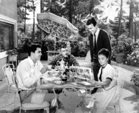 Richard Beymer, Jack Hawkins, Maximilian Schell, Annette, Gorman, on-set of the film, "Five Finger