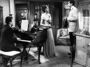 Maximilian Schell, Rosalind Russell, Richard Beymer, on-set of the film, "Five Finger Exercise",