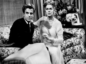 Maximilian Schell, Rosalind Russell, on-set of the film, "Five Finger Exercise", Columbia Pictures,