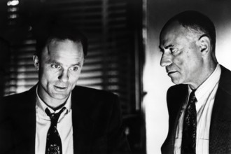 Ed Harris, Alan Arkin, on-set of the film, "Glengarry Glen Ross", New Line Cinema, 1992