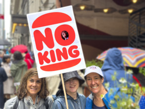 Demonstrators participating in "No Kings" Protest March, Fifth Avenue, New York City, June 14, 2025