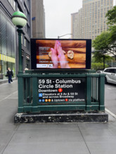 Columbus Circle subway station entrance, Manhattan, New York City