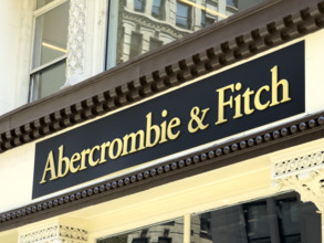 Abercrombie & Fitch retail store, building exterior detail, Manhattan, New York City