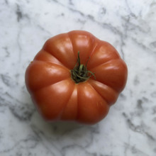 High angle view of heirloom tomato