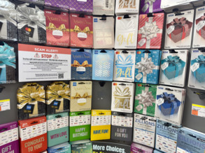 Display of gift cards for sale