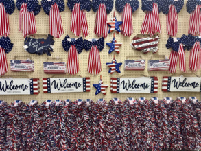 Patriotic home décor decorations on display