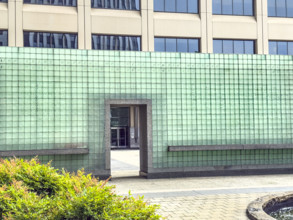 Memorial wall constructed of glass blocks, Vietnam Veterans Plaza, New York City