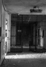 Interior view of abandoned prison