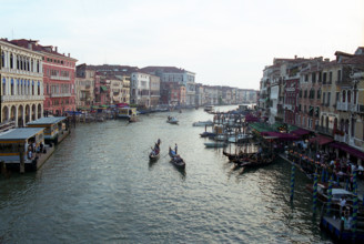 Canal view at dusk, Venice, Italy