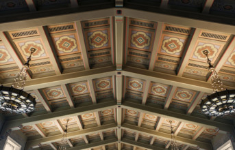 Restored ceiling, Grand Waiting Room, Union Station, Los Angeles