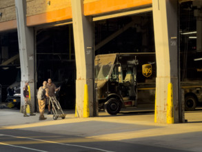 UPS distribution center and loading dock, New York City