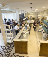 Busy café scene, Tatte Bakery and Café, Cambridge