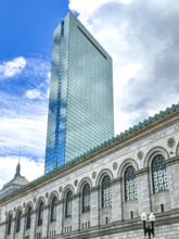 McKim Building, Boston Public Library (foreground), with 200 Clarendon office building in background, Boston