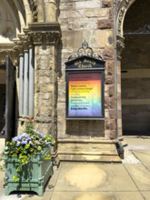 Welcome sign, Old South Church, Boston