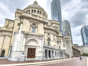 First Church of Christ, Scientist against cityscape, Christian Science Plaza, Boston