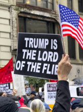 Demonstrators participating in "No Kings" Protest March, Fifth Avenue, New York City, June 14, 2025