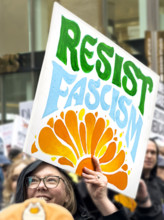 Demonstrators participating in "No Kings" Protest March, Fifth Avenue, New York City, June 14, 2025