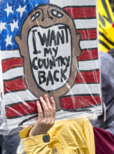 Demonstrators participating in "No Kings" Protest March, Fifth Avenue, New York City, June 14, 2025