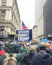 Demonstrators participating in "No Kings" Protest March, Fifth Avenue, New York City, June 14, 2025
