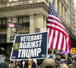 Demonstrators participating in "No Kings" Protest March, Fifth Avenue, New York City, June 14, 2025