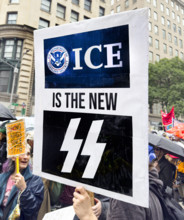Demonstrators participating in "No Kings" Protest March, Fifth Avenue, New York City, June 14, 2025