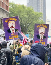 Demonstrators participating in "No Kings" Protest March, Fifth Avenue, New York City, June 14, 2025
