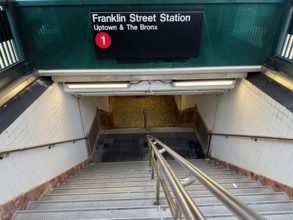 Franklin Street subway station entrance, Tribeca, Manhattan, New York City