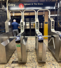 Subway turnstiles, Franklin Street Station, Tribeca, Manhattan, New York City