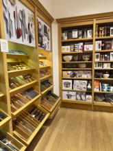 Assortment of kitchen utensils on display shelves, New York City