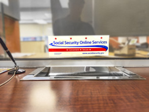 Customer service window, U.S. Social Security Administration Office, New York City