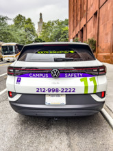 New York University electric car and street scene, New York City
