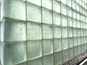 Memorial wall constructed of glass blocks, Vietnam Veterans Plaza, New York City