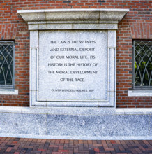 U.S. Supreme Court Associate Justice Oliver Wendel Holmes quote inscribed on exterior of John Joseph Moakley United States Courthouse, Boston