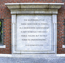 U.S. Supreme Court Associate Justice Felix Frankfurter quote inscribed on exterior of John Joseph Moakley United States Courthouse, Boston