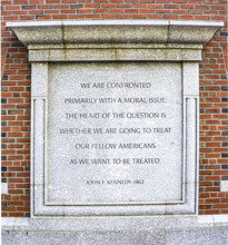 U.S. President John F. Kennedy  quote inscribed on exterior of John Joseph Moakley United States Courthouse, Boston