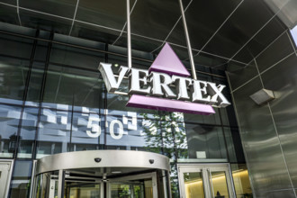 Vertex Pharmaceuticals corporate office building, building exterior detail, Boston