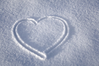 Heart drawn in snow