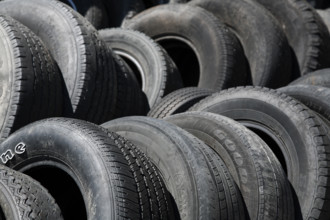 Rows of used tires