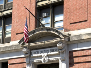 Ethical Culture Fieldston School, exterior building detail, 33 Central Park West, Upper West Side,