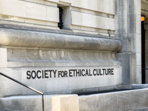 New York Society for Ethical Culture, Meeting House, building exterior detail, 2 West 64th Street,