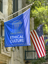 New York Society for Ethical Culture, Meeting House, building exterior detail, 2 West 64th Street,