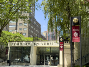 Fordham University book store, building exterior, Lincoln Center Campus, Manhattan, New York City,
