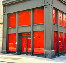 Ferrari retail store, building exterior, 92 Prince Street, Soho, Manhattan, New York City, New