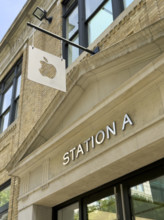 Apple retail store, building exterior, 103 Prince Street, Soho, Manhattan, New York City, New York,
