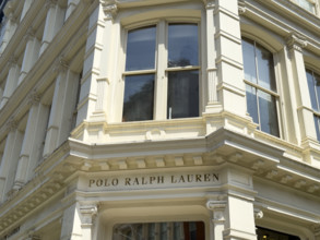 Ralph Lauren retail store, building exterior detail, 109 Prince Street, Soho, Manhattan, New York