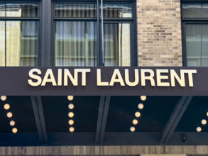 Saint Laurent clothing store, building exterior detail, 72 Gansevoort Street, Meatpacking District,